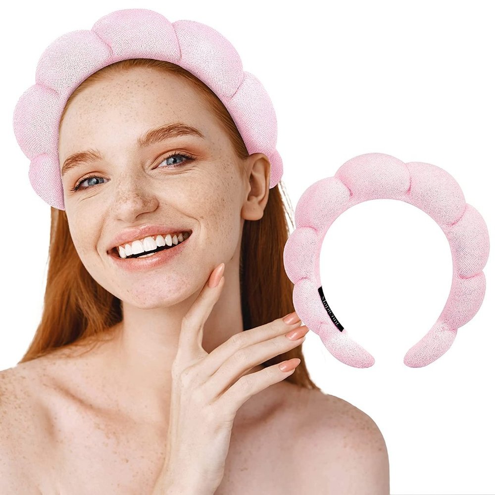Pink Terry Towel Cloth, Versed Headband Non-Slip Spa